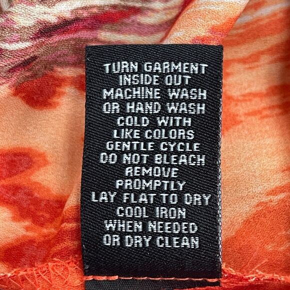 Zac & Rachel Womens Asymmetirical Top Large Red Orange Brown Beige Animal Print - Picture 9 of 9